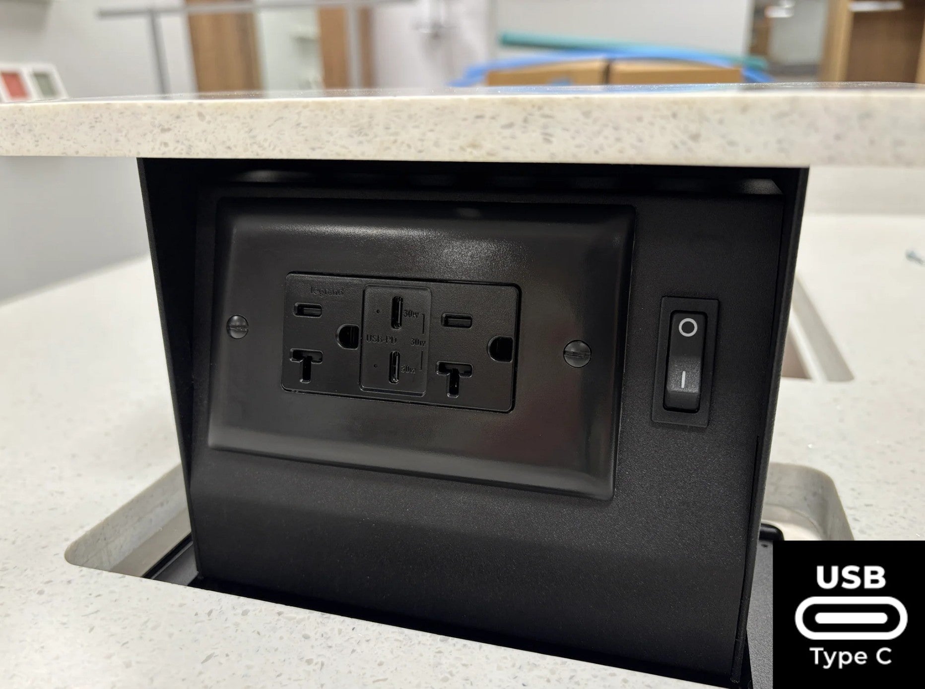 Hidden Kitchen Counter Pop Up Outlets | 20A | 2 x 20amp Outlets, 2