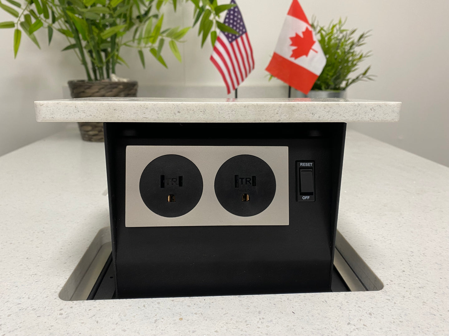 Hidden Kitchen Counter Pop Up Outlets | 15A | 2 x 15amp Outlets