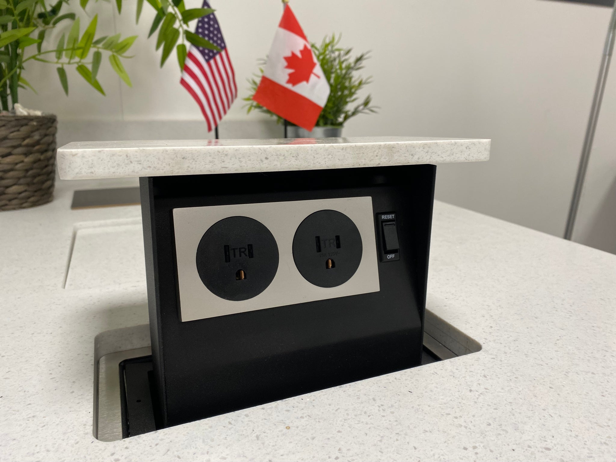 Counter Box Outlet Hidden Kitchen Counter Pop Up Outlets | 15A | 2 x 15amp Outlets | SBOX ...